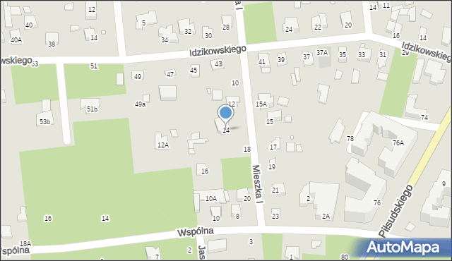 Sulejówek, Mieszka I, 14, mapa Sulejówek