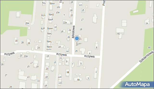 Sulejówek, Miodowa, 23, mapa Sulejówek