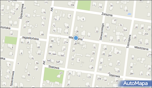 Sulejówek, Mickiewicza Adama, 26a, mapa Sulejówek