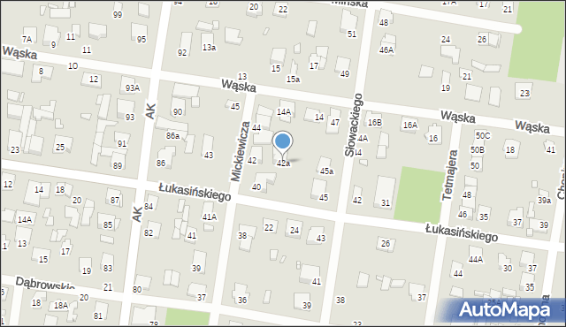 Sulejówek, Mickiewicza Adama, 42a, mapa Sulejówek