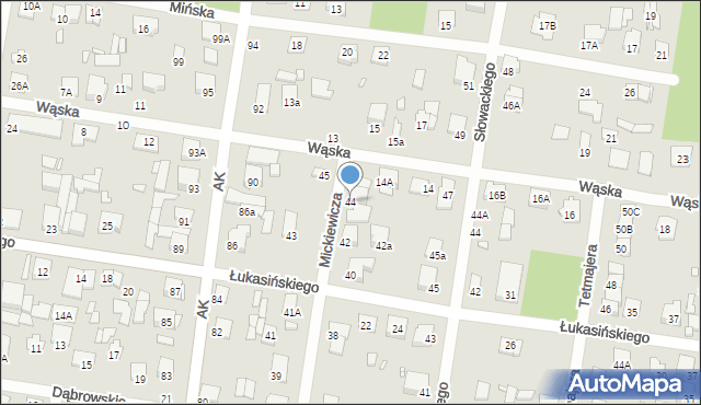 Sulejówek, Mickiewicza Adama, 44, mapa Sulejówek