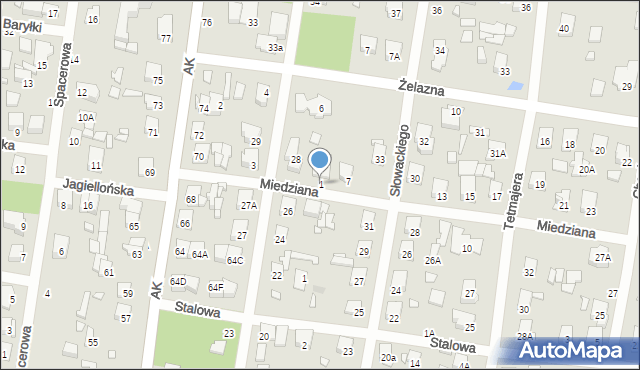 Sulejówek, Miedziana, 1, mapa Sulejówek