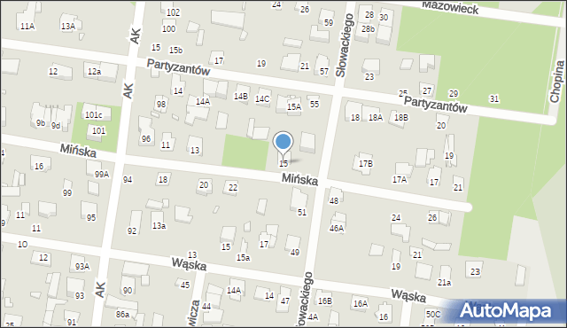 Sulejówek, Mińska, 15, mapa Sulejówek