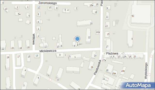 Susz, Mickiewicza Adama, 4, mapa Susz