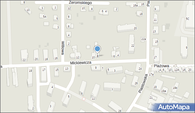 Susz, Mickiewicza Adama, 8, mapa Susz