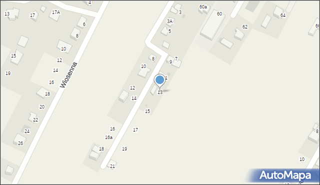 Suszec, Miła, 13, mapa Suszec