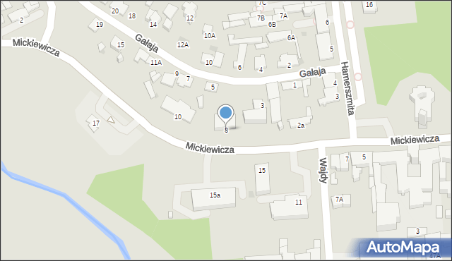 Suwałki, Mickiewicza Adama, 8, mapa Suwałk