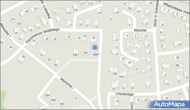 Suwałki, Mieszka I, 55D, mapa Suwałk