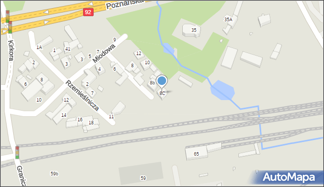 Swarzędz, Miodowa, 8C, mapa Swarzędz