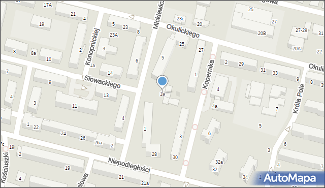 Świdnik, Mickiewicza Adama, 1a, mapa Świdnika