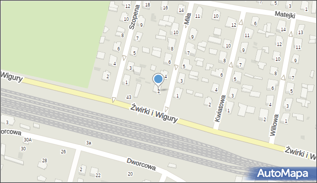 Świdnik, Miła, 2, mapa Świdnika