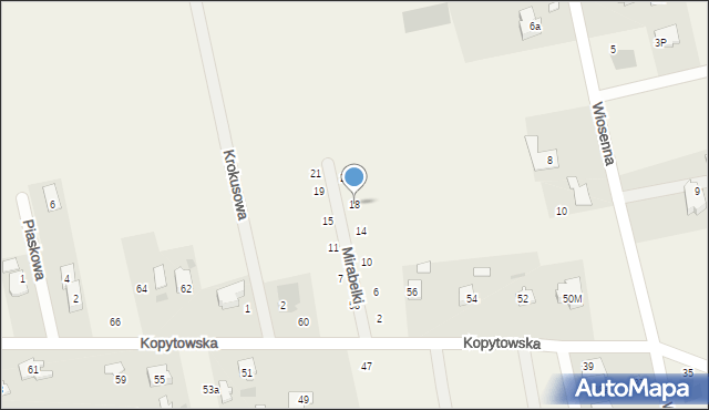 Święcice, Mirabelki, 18, mapa Święcice