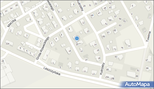 Święciechowa, Mieszkowskiego Stanisława, kmdr, 10, mapa Święciechowa