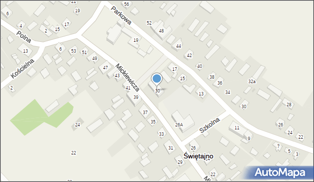 Świętajno, Mickiewicza Adama, 30, mapa Świętajno