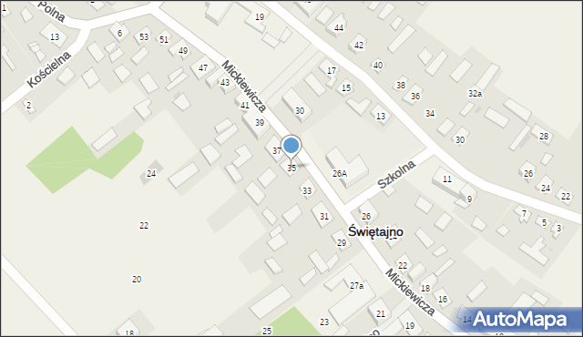 Świętajno, Mickiewicza Adama, 35, mapa Świętajno
