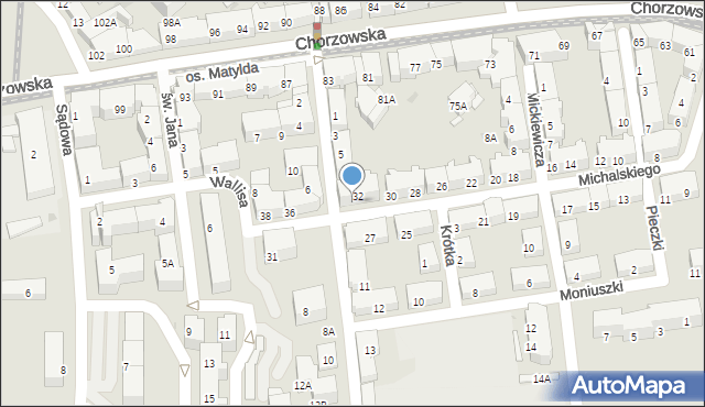 Świętochłowice, Michalskiego Józefa, ks., 34, mapa Świętochłowice