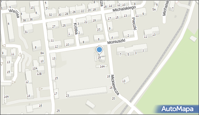 Świętochłowice, Mickiewicza Adama, 14, mapa Świętochłowice