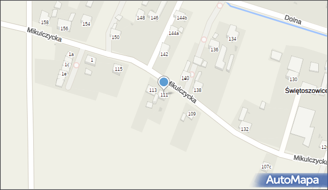 Świętoszowice, Mikulczycka, 111, mapa Świętoszowice