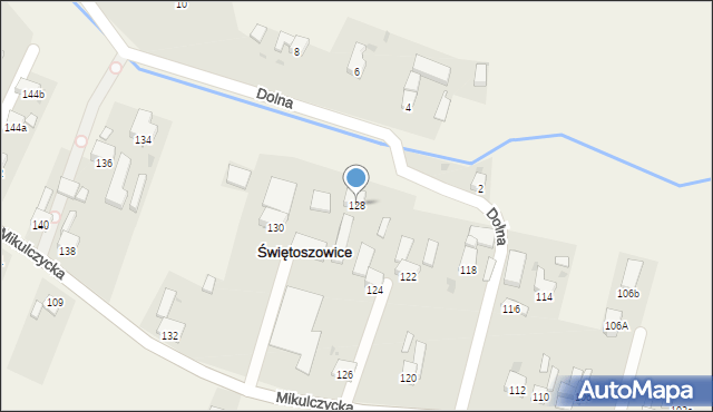 Świętoszowice, Mikulczycka, 128, mapa Świętoszowice