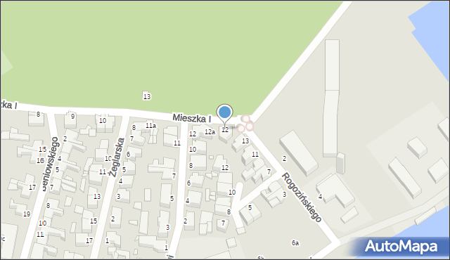 Świnoujście, Mieszka I, 12, mapa Świnoujście