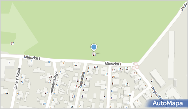 Świnoujście, Mieszka I, 13, mapa Świnoujście