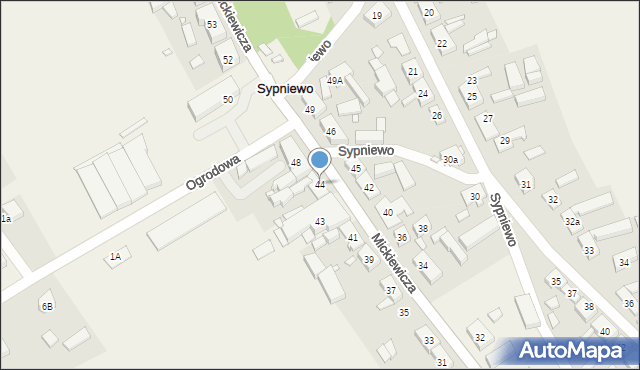 Sypniewo, Mickiewicza Adama, 44, mapa Sypniewo