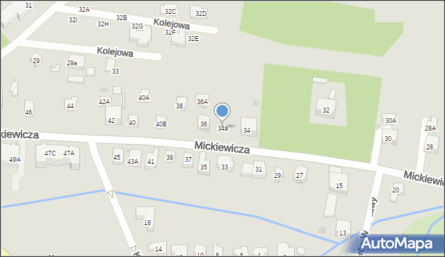 Szczawno-Zdrój, Mickiewicza Adama, 34a, mapa Szczawno-Zdrój
