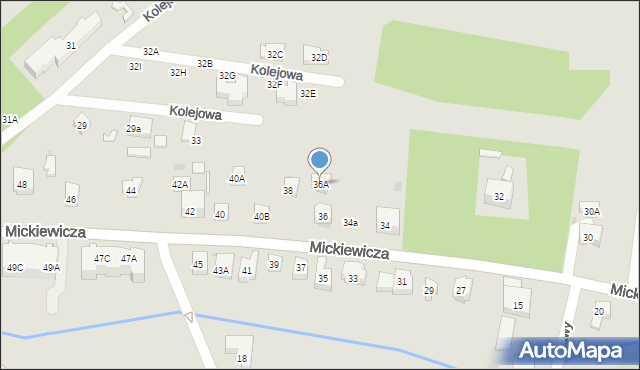 Szczawno-Zdrój, Mickiewicza Adama, 36A, mapa Szczawno-Zdrój