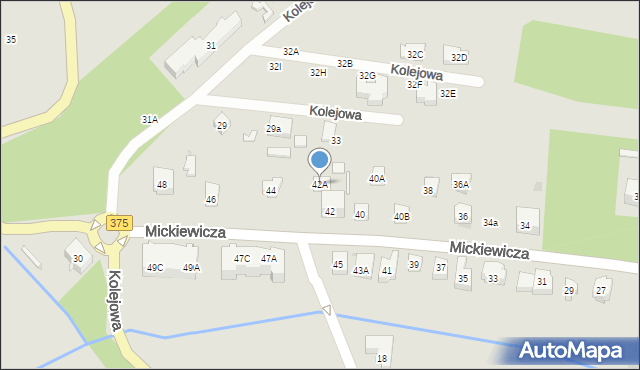 Szczawno-Zdrój, Mickiewicza Adama, 42A, mapa Szczawno-Zdrój