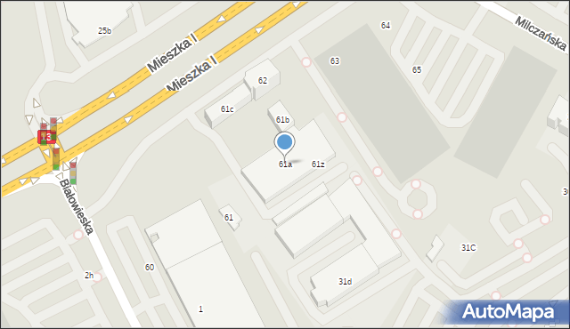 Szczecin, Mieszka I, 61a, mapa Szczecina