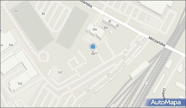 Szczecin, Milczańska, 30c, mapa Szczecina