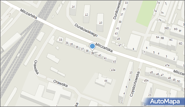 Szczecin, Milczańska, 39, mapa Szczecina