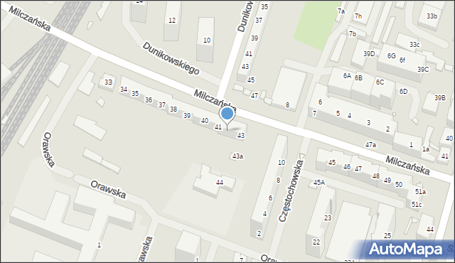 Szczecin, Milczańska, 42, mapa Szczecina