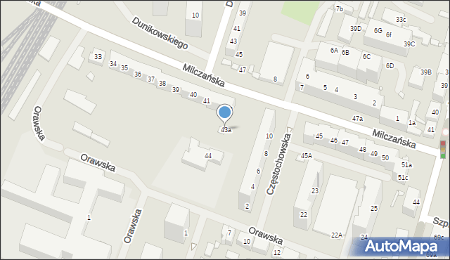 Szczecin, Milczańska, 43a, mapa Szczecina