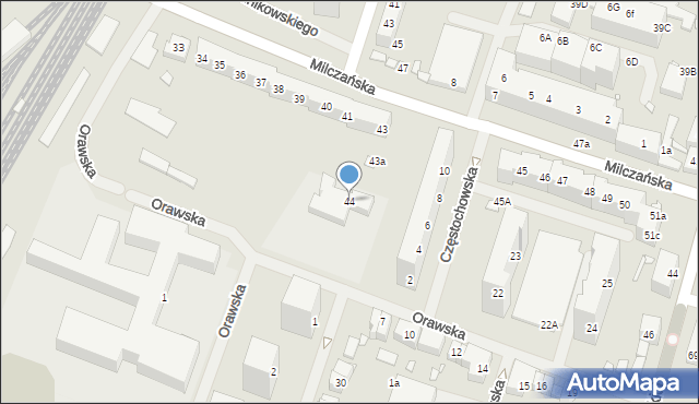 Szczecin, Milczańska, 44, mapa Szczecina