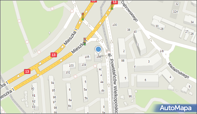 Szczecin, Mieszka I, 106, mapa Szczecina