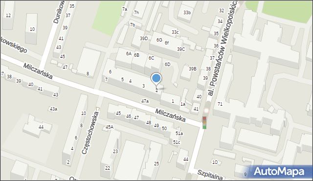 Szczecin, Milczańska, 2, mapa Szczecina
