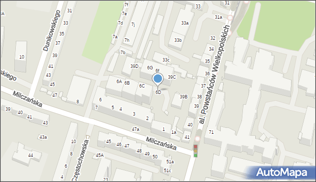 Szczecin, Milczańska, 6D, mapa Szczecina