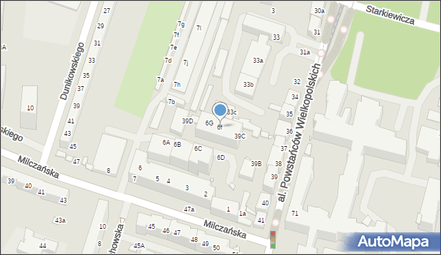 Szczecin, Milczańska, 6f, mapa Szczecina