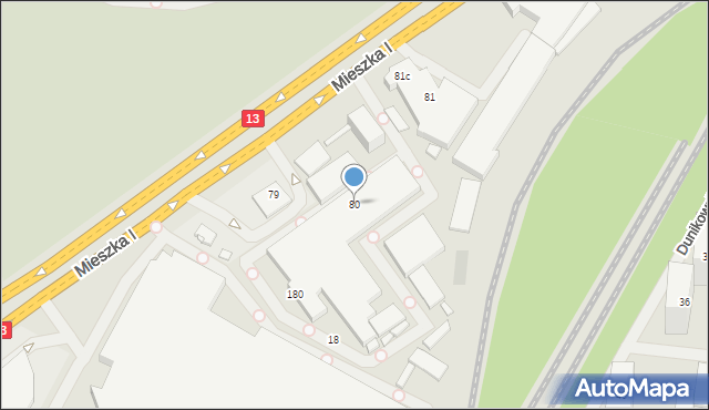 Szczecin, Mieszka I, 80, mapa Szczecina