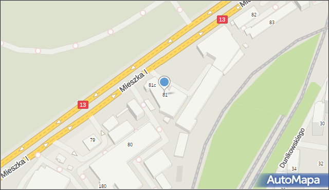 Szczecin, Mieszka I, 81, mapa Szczecina