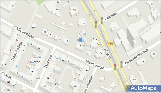 Szczecin, Mickiewicza Adama, 3, mapa Szczecina