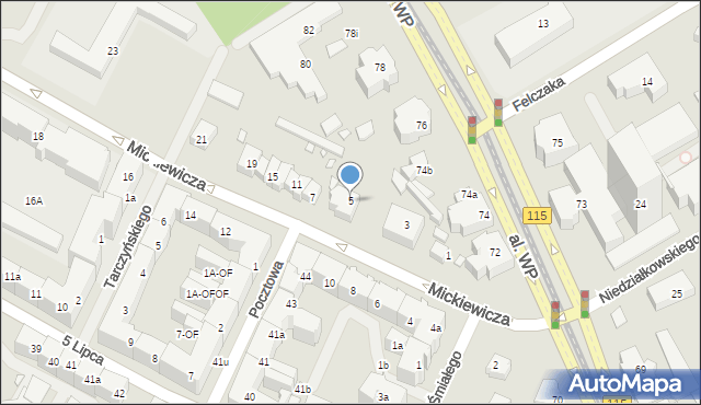 Szczecin, Mickiewicza Adama, 5, mapa Szczecina