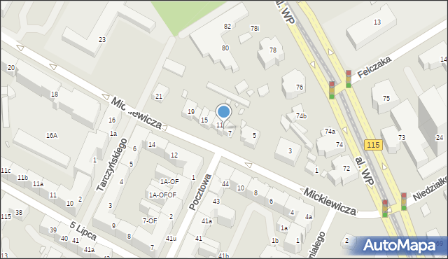 Szczecin, Mickiewicza Adama, 9, mapa Szczecina