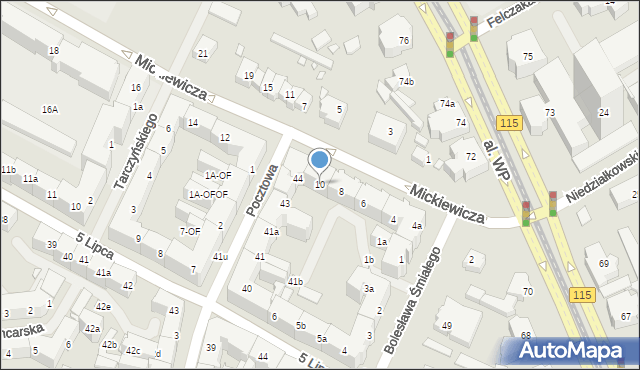 Szczecin, Mickiewicza Adama, 10, mapa Szczecina