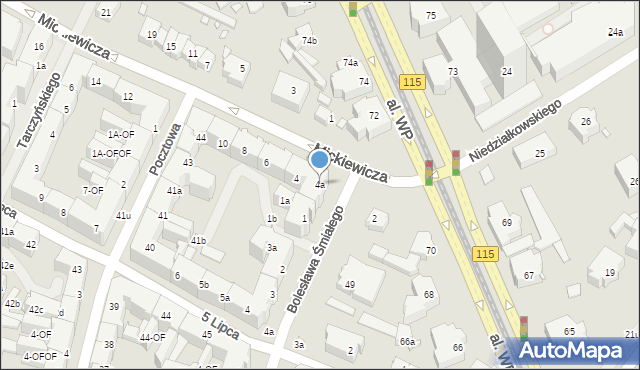 Szczecin, Mickiewicza Adama, 4a, mapa Szczecina