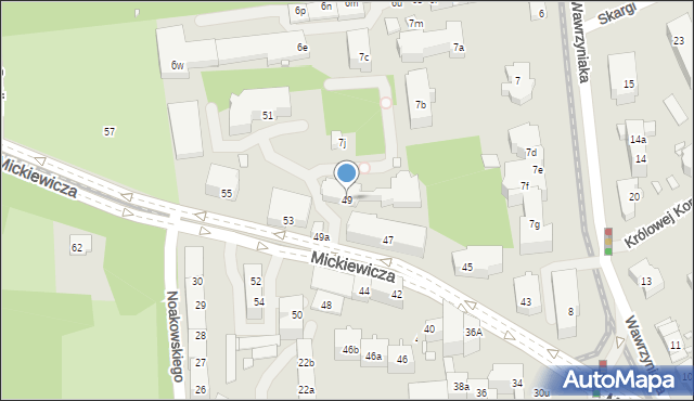 Szczecin, Mickiewicza Adama, 49, mapa Szczecina