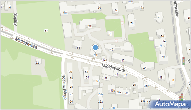 Szczecin, Mickiewicza Adama, 53, mapa Szczecina