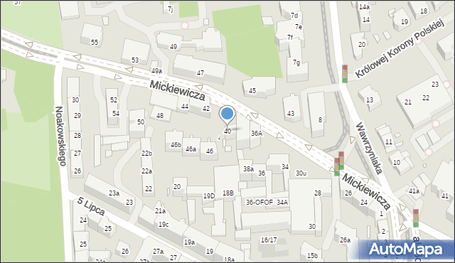 Szczecin, Mickiewicza Adama, 40, mapa Szczecina