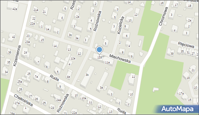 Szczecin, Miechowska, 11b, mapa Szczecina